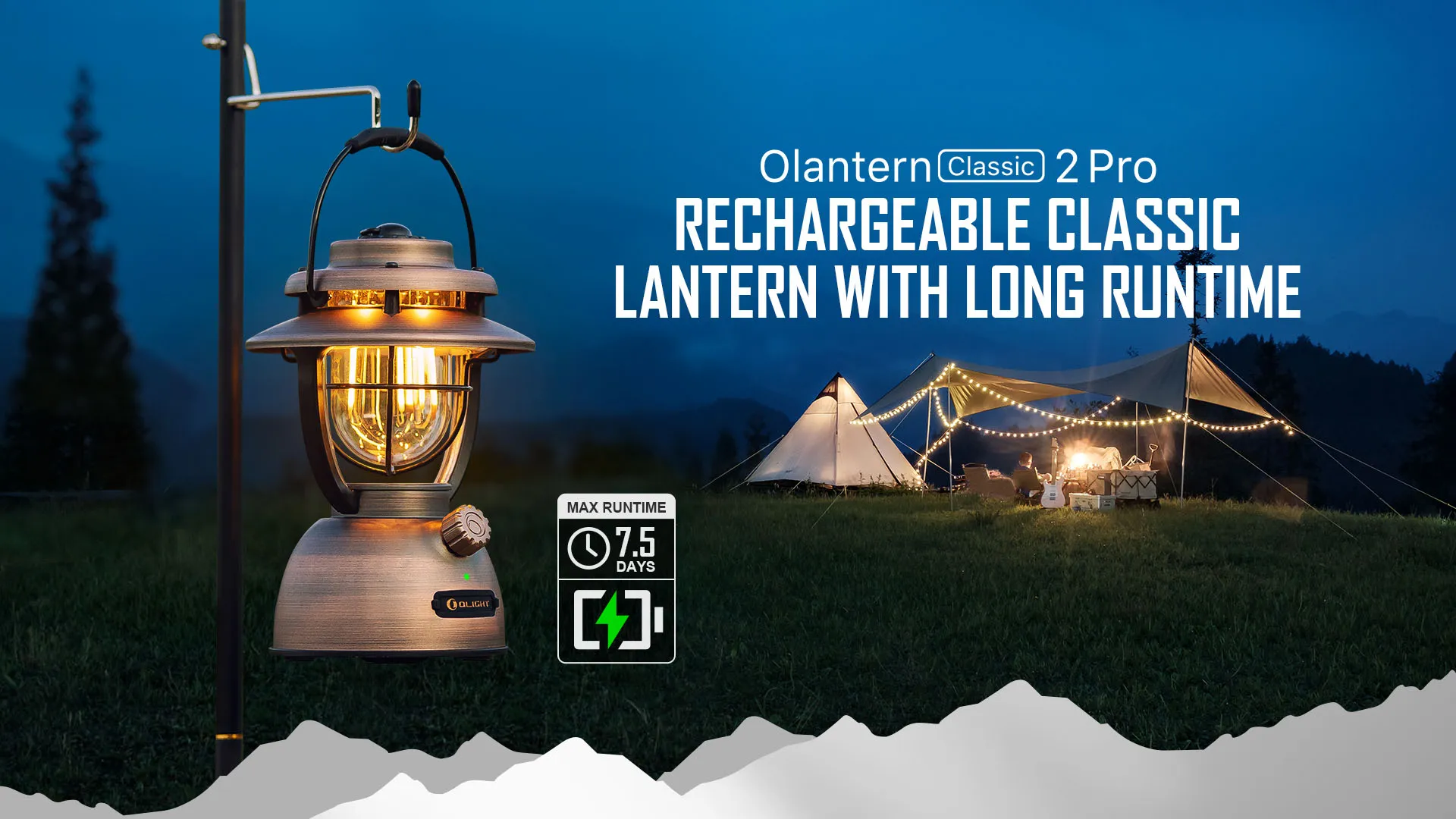 Olantern Classic 2 Pro Rechargeable Camping Lantern With Long Runtime