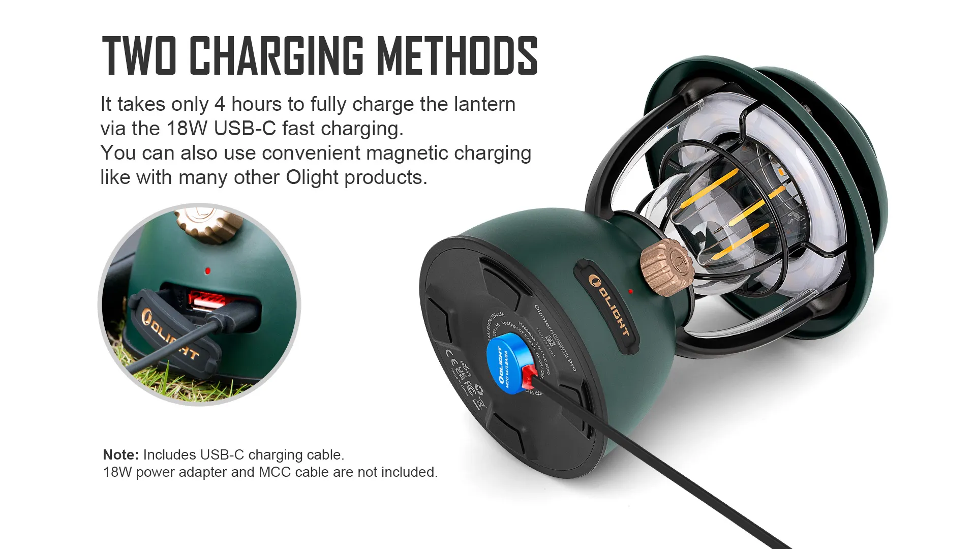 LED Camping Lights Fully Charges In 4 Hours Via 18w Usb-c Fast Charging