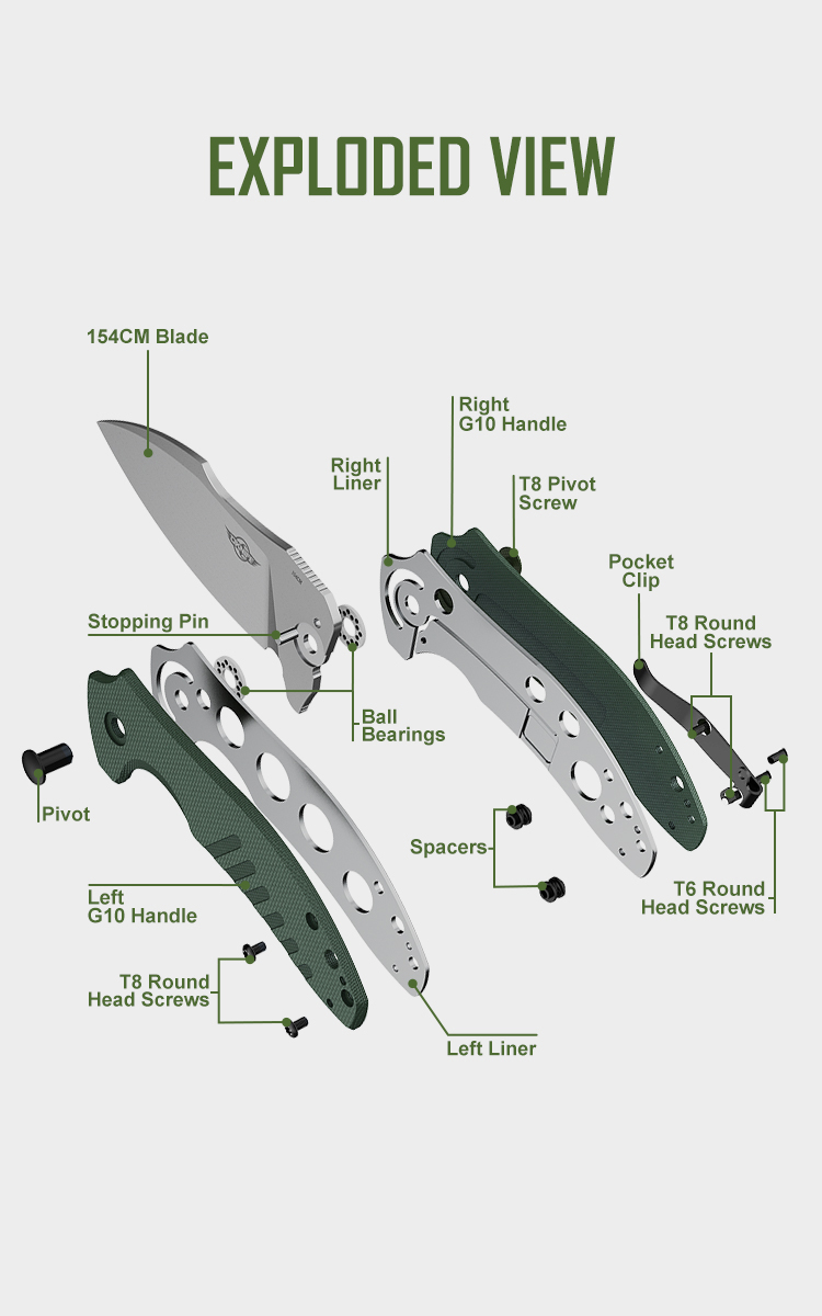 Olight Zilla Green Folding Knife | Olight CA - Olight Canada
