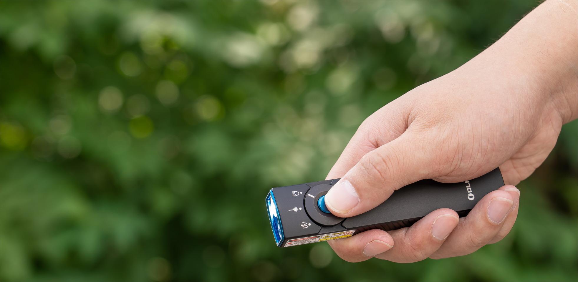 Olight Arkfeld Pro Review White light, UV, Laser Flat Flashlight