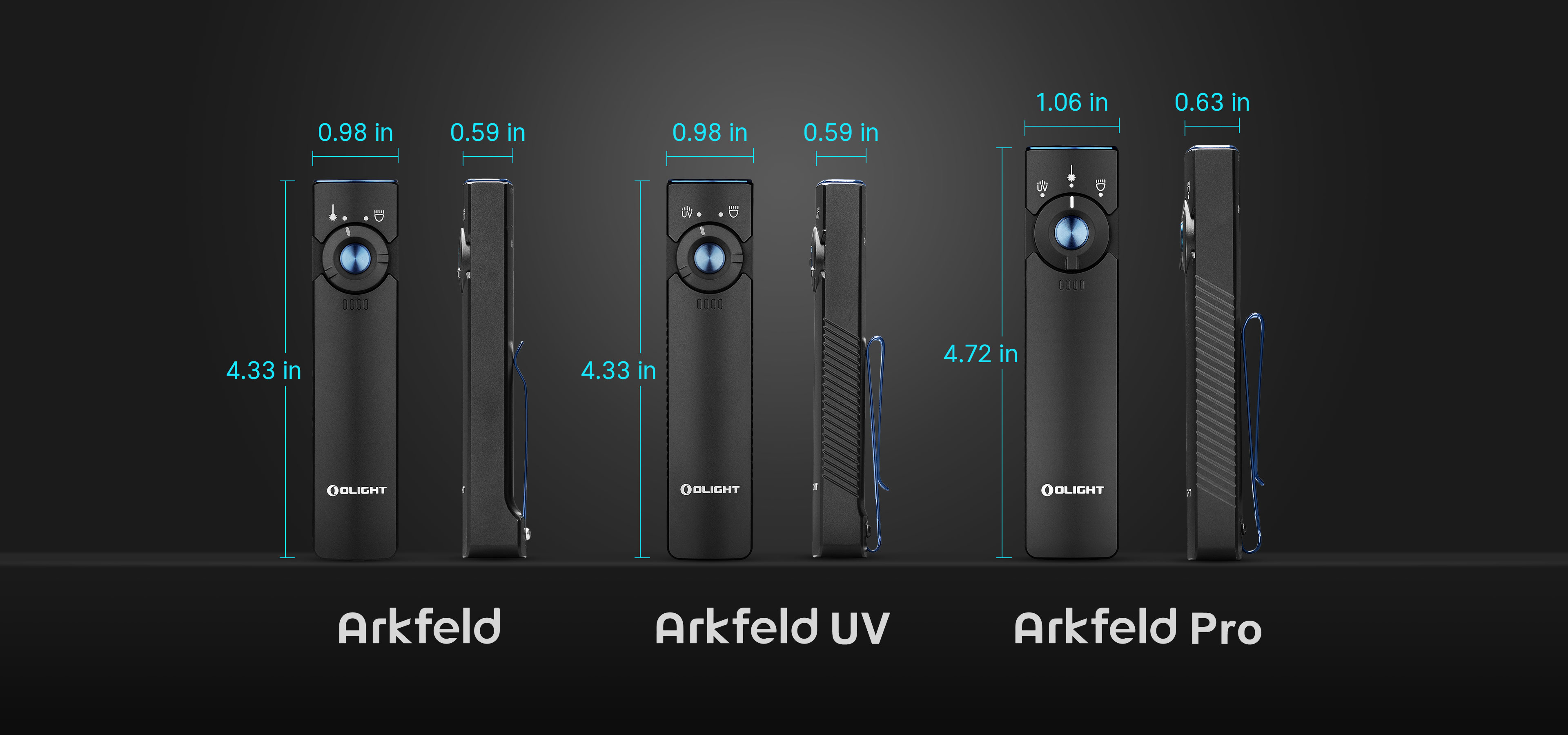 Olight オーライト Arkfeld LED 風車模様のグレー CW 1個