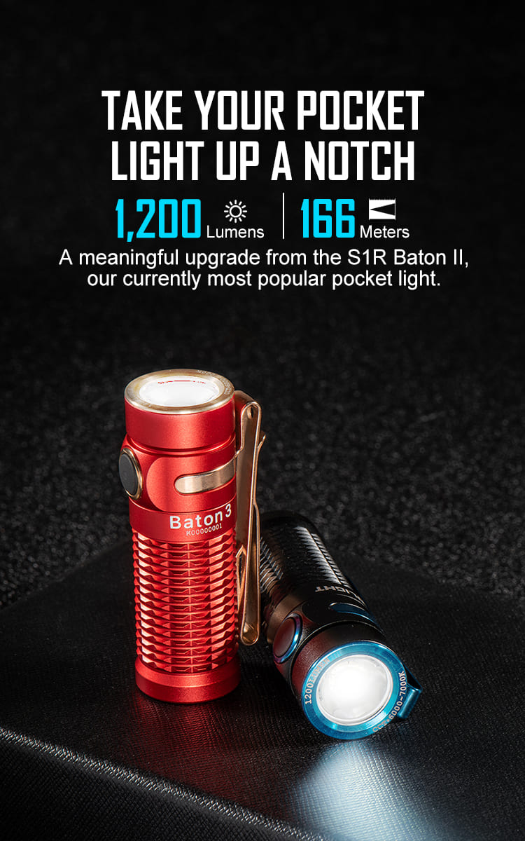 Baton 3 Premium Edition Refurbished 1200LM Rechargeable EDC Light