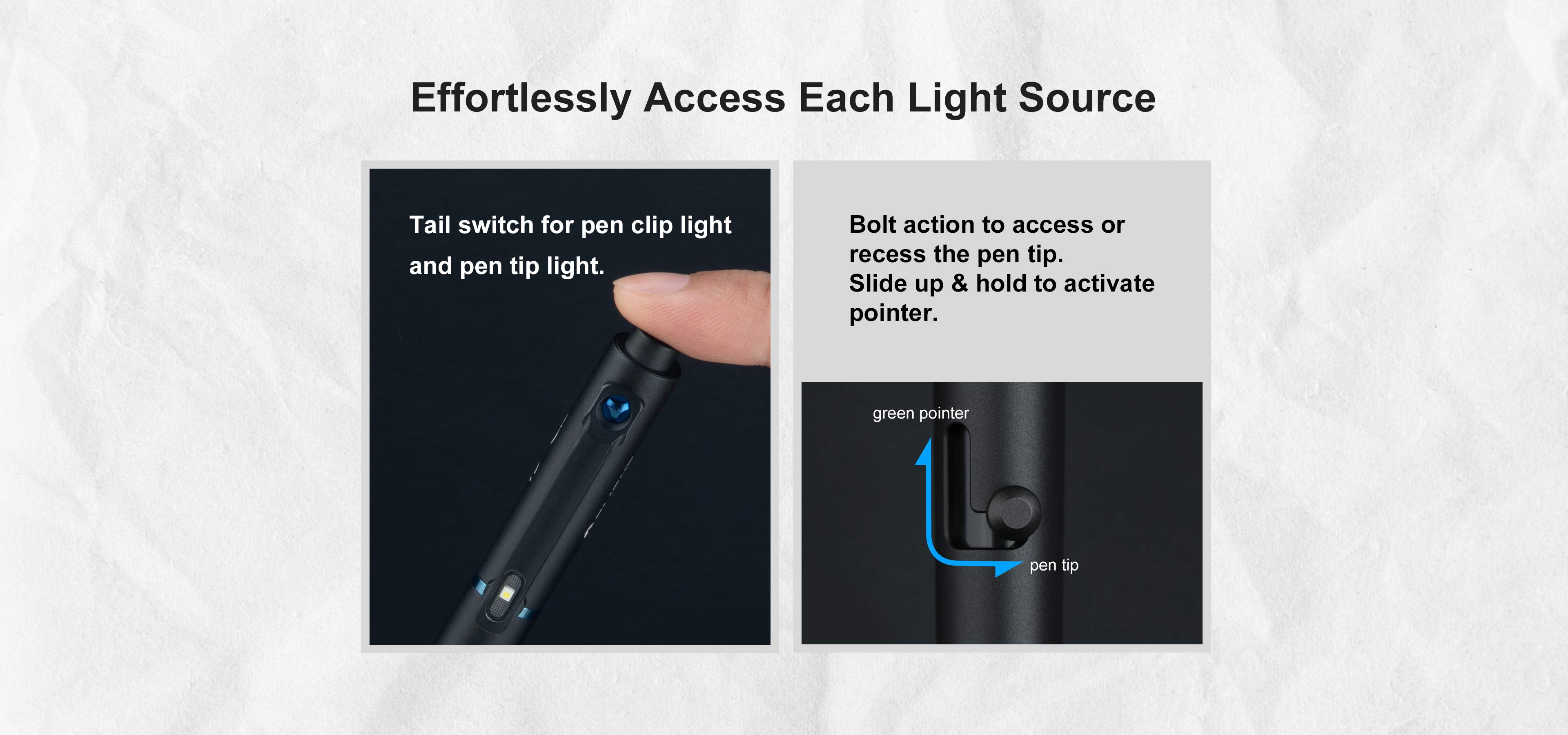 OPen Glow provides easy access to all light sources