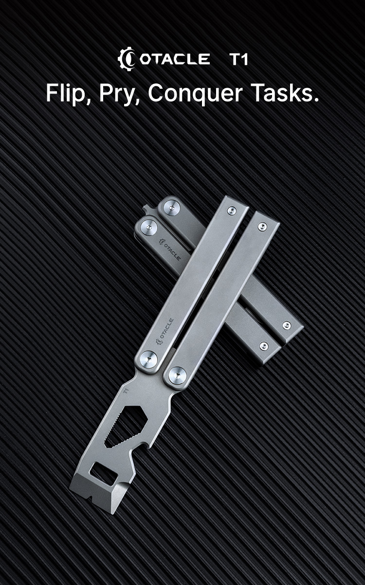 Otacle T1 Titanium Butterfly Pry Bar 6 Tools Magnetic EDC Gear