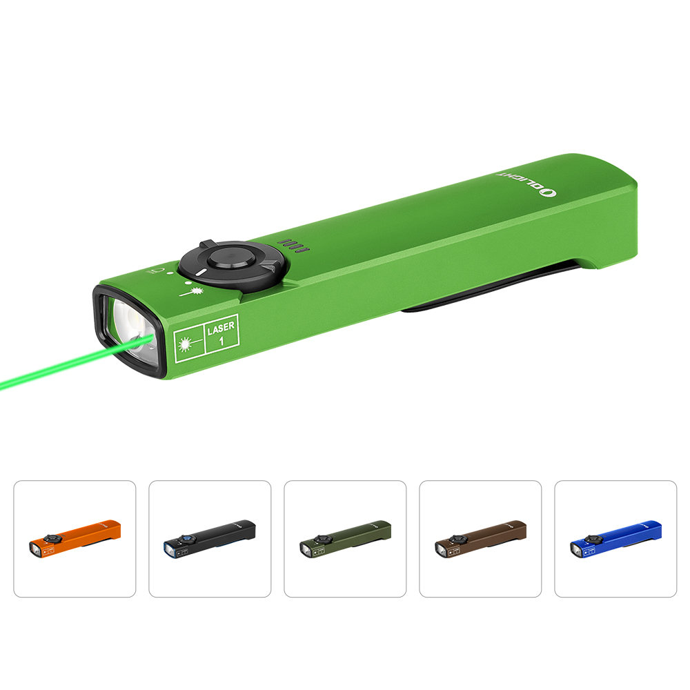 Arkfeld Flat Flashlight with Green Laser & White Light
